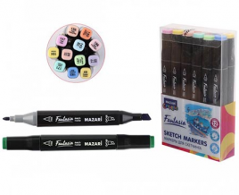 Набор маркеров Mazari для скетчинга 12цв Fantasia Pastel colors (пастельные цвета) М-15016-12