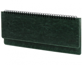Планинг 2026 BRAUBERG Imperial 305х140мм под кожу, зеленый, 117230