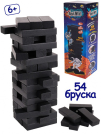 Игра Башня Высотка DARK Maxi высота 27см,размер бруска:15*25*75 мм,54 эл.,в коробке РК ИН-9654)