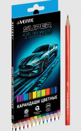 Карандаши deVente 12цв Super Turbo 2М шестигранные деревянные