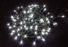 Гирлянда В 100 led шнурок белый черн.пр 7м IP20 58