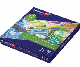 Набор акрил Brauberg Art Classic Флюид Арт 12цв*22мл 