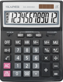 Калькулятор Skainer Electronic CO SK-888XBK 12 разр 155*204мм черный