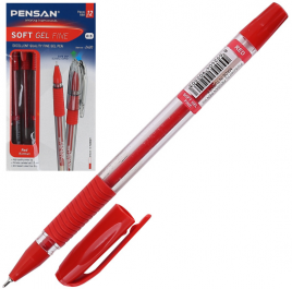 Ручка гелевая Pensan Soft Gel красная 0,5мм