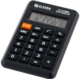 Калькулятор Eleven LC-310NR 8разр питание от батарейки черный
