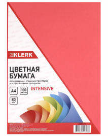 Бумага офисная KLERK А4 80 г/м2 100л интенсив красная
