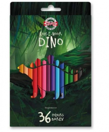 Карандаши Koh-i-Noor 36цв Dino шестигранные, деревянные, картонная упаковка, европодвес, 1001316