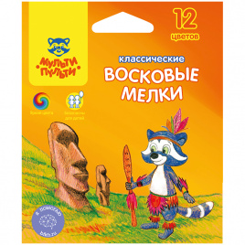 Мелки Мульти-Пульти 12цв Енот на острове Пасхи вос