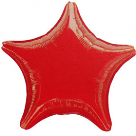 Шар фольга звезда 19" металлик Red