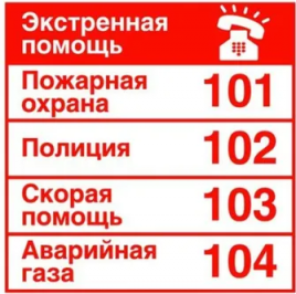 Наклейка Телефоны экстренной помощи Сфера ШН-8858