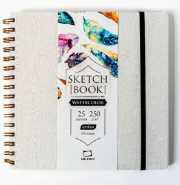 Скетчбук Малевичъ для акварели "Grey wood", Torchon, 250 г/м, 21х21, 25л