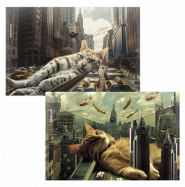 Папка-конверт А4 ЕК Big City Cats 0,16мм непрозр ассор.