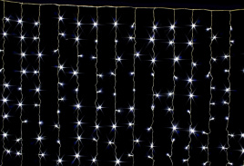Гирлянда В 160 led занавес белый прозр.пр внутр 1,5*1,5м 012