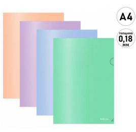 Папка-уголок ЕК А4 Matt Pastel Bloom непрозрачная пластик 0,18мм, текстура поверхнос