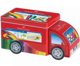 Набор для рисования Faber-Castell "Connector Truck" 33 фломастера+10 клипс, металлическая коробка