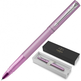 Ручка Parker роллер Vector XL Lilac черная 0,1мм, корпус- нержавеющая сталь, цвет кор