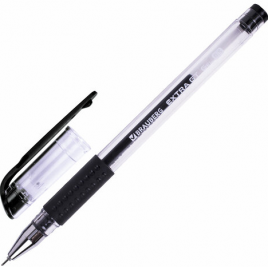 Ручка гелевая Brauberg EXTRA GT Needle 0,5мм игольчатый грип черная 143918