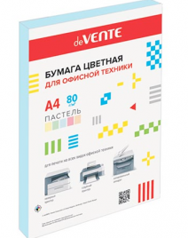 Бумага офисная deVente А4 пастель 50л 80г/м голубая