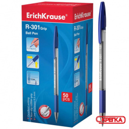 Ручка шар ЕК39527 R-301 Grip 1мм рез.держ прозр.ко