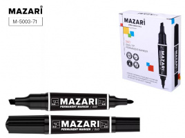 Маркер Mazari Duo перман.2-6мм 2-хстор черный М-5-