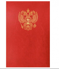 Папка адресная С российским орлом бордовая б/в тиснение фольгой Имидж