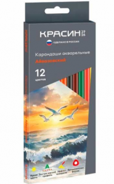 Карандаши Красин 12цв Айвазовский акварельные трехгран карт/уп