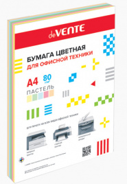 Бумага офисная deVente А4 пастель 80г/м 250л ассорти 5цв