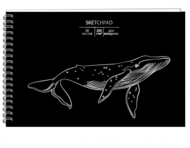 Скетчпад Whale 250*170мм 20л акварел.бум 200г/м2 перфорация спираль КЭ