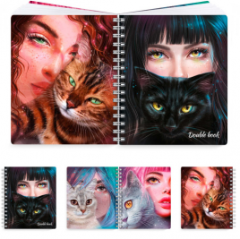 Тетрадь 96л спираль Зеркало души Double book клетка/линия Феникс