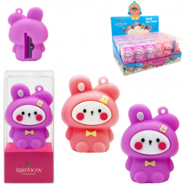 Точилка KWELT Bunny soft-touch  1отв цвет ассорти
