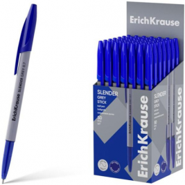 Ручка шар ЕК63083 Slender Stick Grey 0,7мм синяя Super Glide Technology