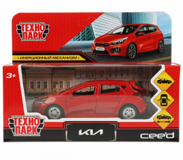 Авто металл KIA CEED длина 12 см, двери, багаж, инерц, красный, кор. Технопарк в кор.2*36шт