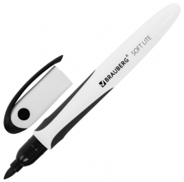 Маркер BRAUBERG SOFT LITE д/доски 3мм черный резиновая вставка, 152103