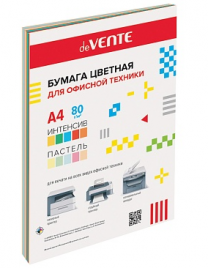 Бумага офисная deVente А4 итенсив/пастель 50л 80г/м ассорти 5цв