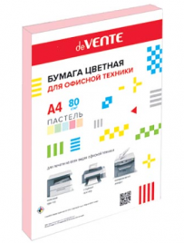 Бумага офисная deVente А4 пастель 50л 80г/м розова