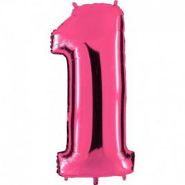 Шар фольга цифра 40" Pink 1