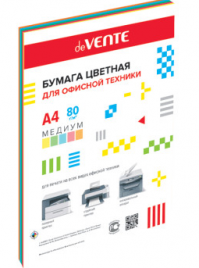 Бумага офисная deVente А4 медиум 50л 80г/м ассорти 5цв