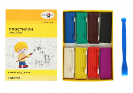 Пластилин Гамма Юный художник 8цв со стеком 280043