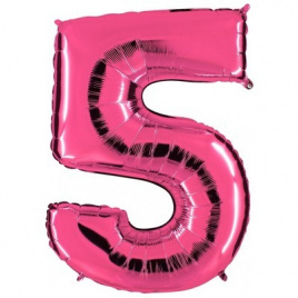 Шар фольга цифра 40" Pink 5