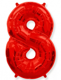 Шар фольга цифра 40" Red 8