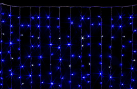 Гирлянда В 360 led занавес синий flash-w прозр провод 3*2 IP20 