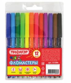 Фломастеры ПИФАГОР 12цв 151090