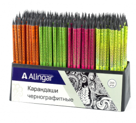 Карандаш ч/гр ALINGAR дерево с ластиком