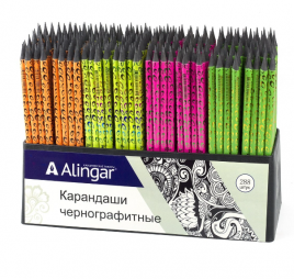 Карандаш ч/гр ALINGAR дерево с ластиком