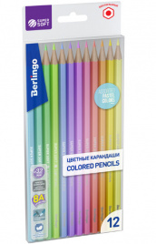 Карандаши Berlingo 12цв SuperSoft Pastel SSP0112