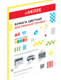 Бумага офисная deVente А4 итенсив 50л 80г/м желтая