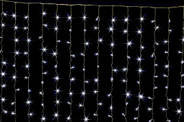 Гирлянда В 100 led занавес белый прозр.пр внутр 1,5*1м соед. IP20 297