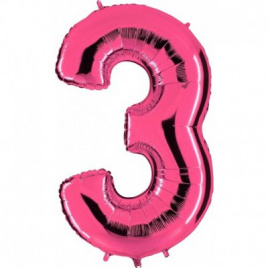 Шар фольга цифра 40" Pink 3