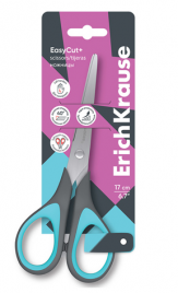 Ножницы ЕК 17см EasyCut для левшей, пластиковые ручки, ассорти, картонная упаковка,