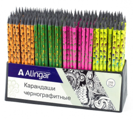 Карандаш ч/гр ALINGAR дерево с ластиком